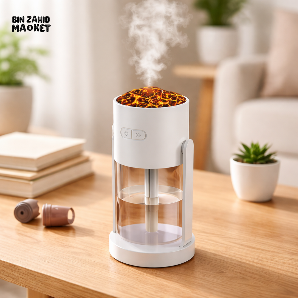 CREATIVE VOLCANO AIR HUMIDIFIER β USB DESKTOP MIST MAKER WITH LED FLAME LIGHT