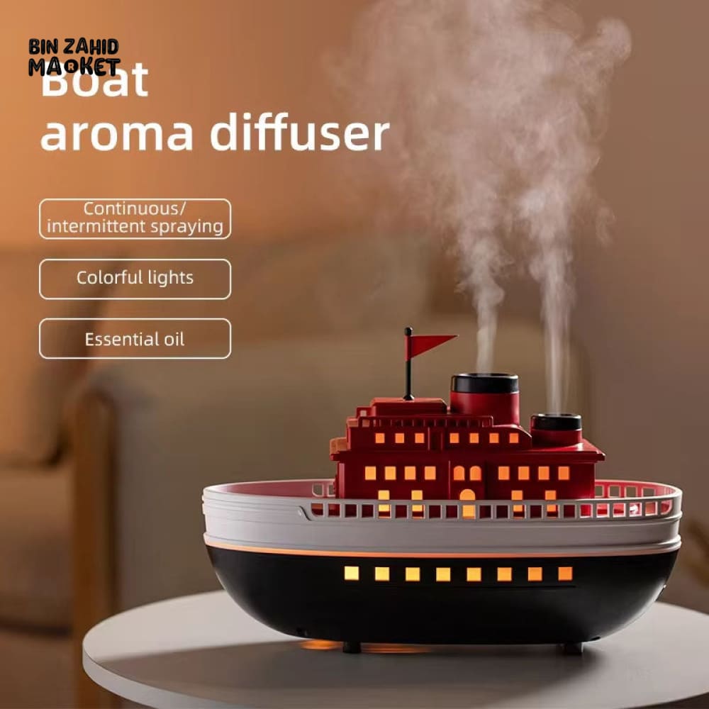 CRUISE SHIP MODEL ULTRASONIC HUMIDIFIER β ESSENTIAL OIL DIFFUSER WITH LED NIGHT LIGHT