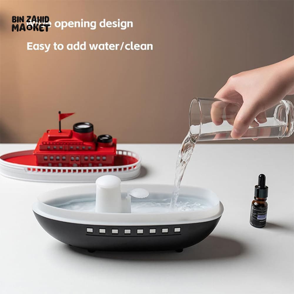 CRUISE SHIP MODEL ULTRASONIC HUMIDIFIER β ESSENTIAL OIL DIFFUSER WITH LED NIGHT LIGHT
