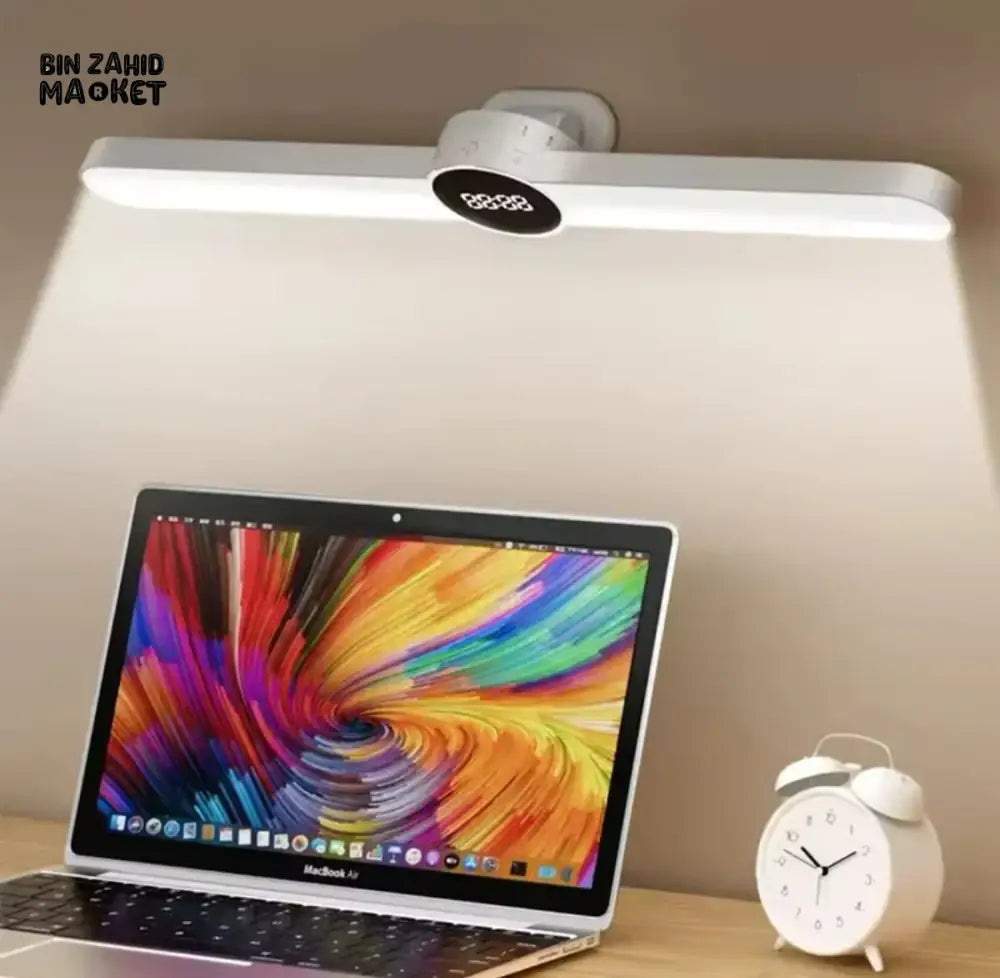 DESK LAMP WITH MAGNETIC CLOCK β LED USB RECHARGEABLE STEPLESS DIMMING NIGHT LIGHT