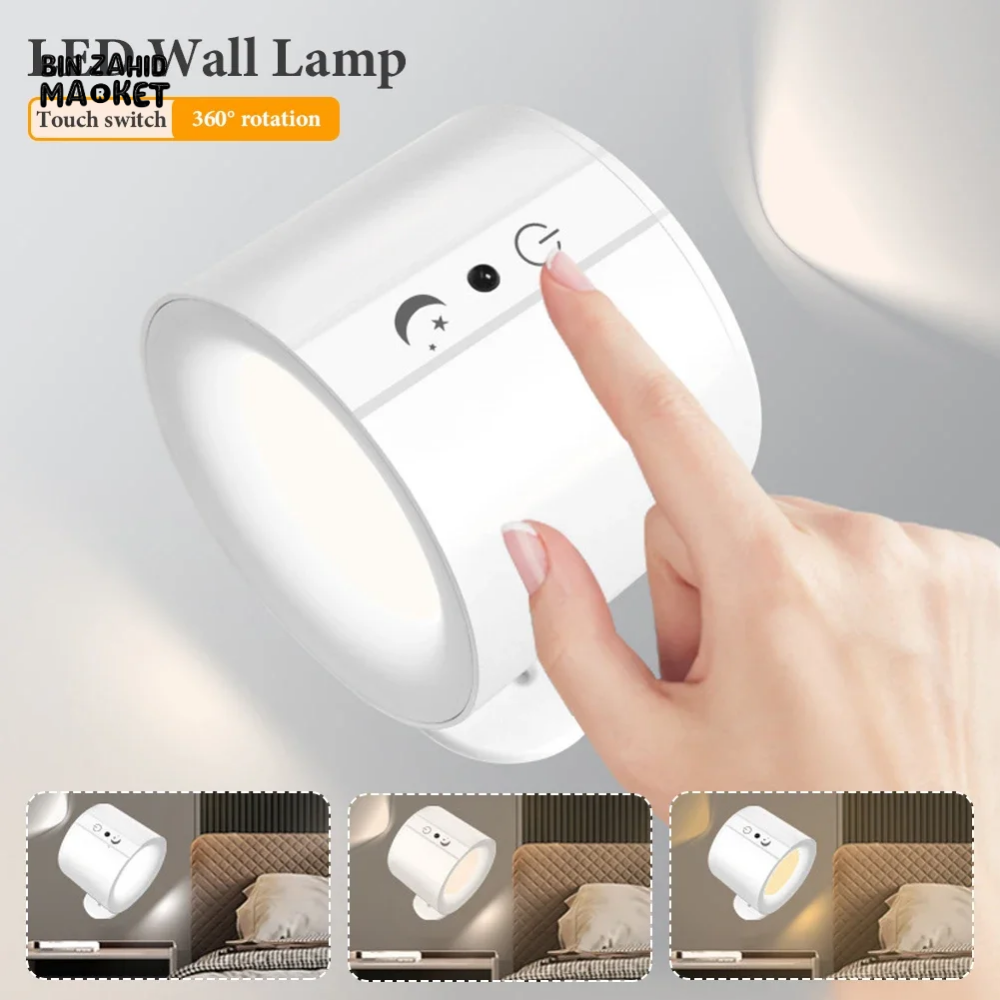 LED DOUBLE HEAD WALL LAMP β TOUCH CONTROL & REMOTE 360Β° ROTATABLE RECHARGEABLE