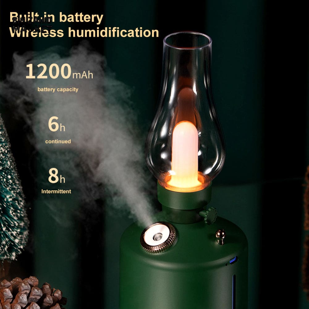 LED RETRO HUMIDIFIER LAMP β WIRELESS CHARGING AROMA DIFFUSER & WATER MIST MAKER WITH NIGHT LIGHT