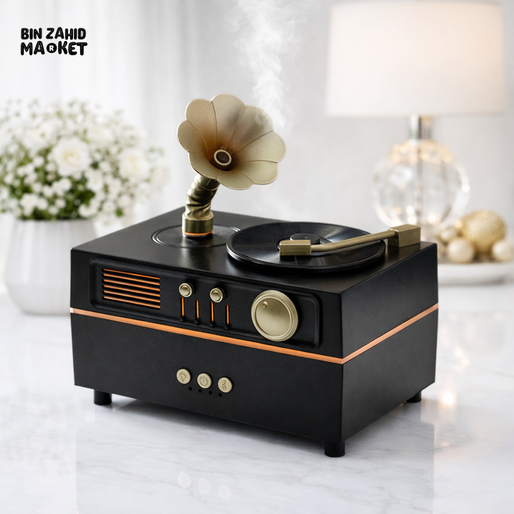 LUXURY VINTAGE GRAMOPHONE AROMA DIFFUSER WITHOUT SPEAKER β ULTRASONIC MIST HOME DECOR
