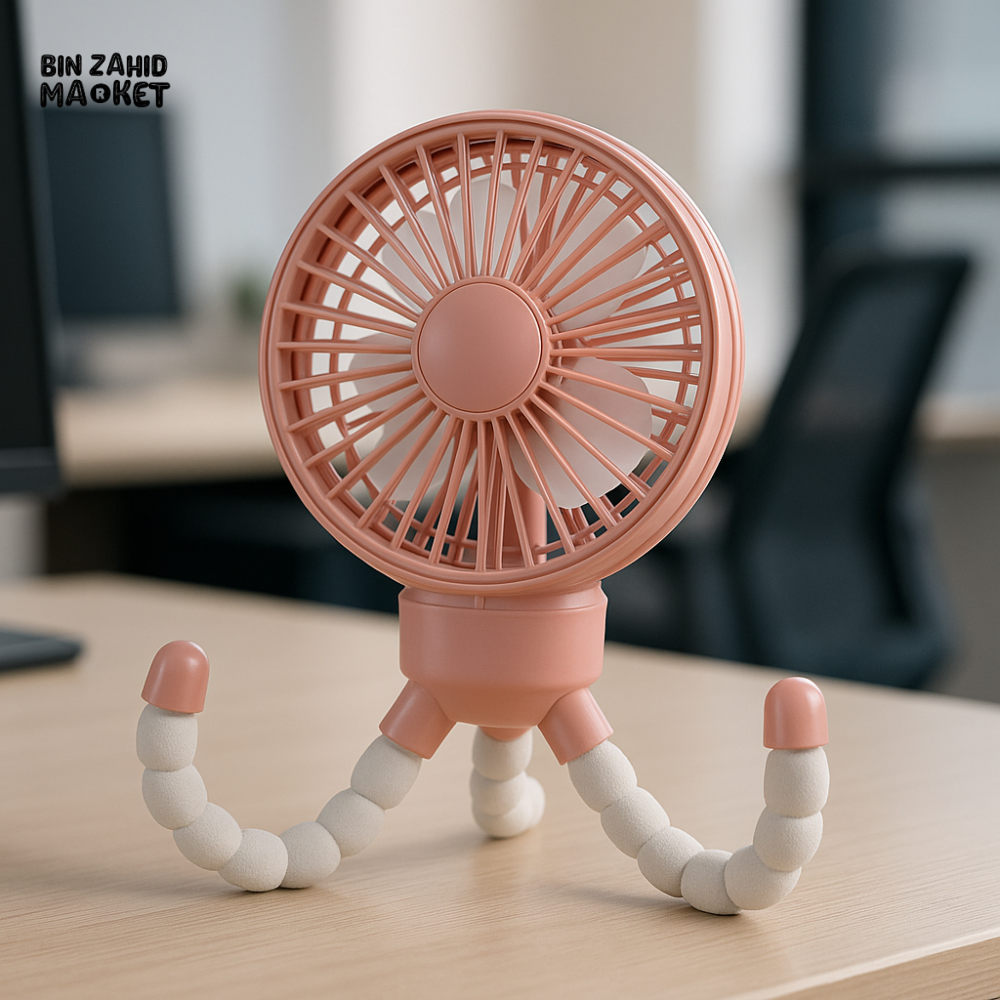 OCTOPUS PORTABLE FAN β HANDHELD TRIPOD FAN FOLDABLE NECK HANGING & DESKTOP COOLING FAN