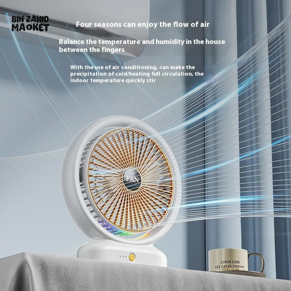 PORTABLE DESKTOP FAN WITH LIGHT β IDEAL FOR DORM ROOMS & WORKSPACES