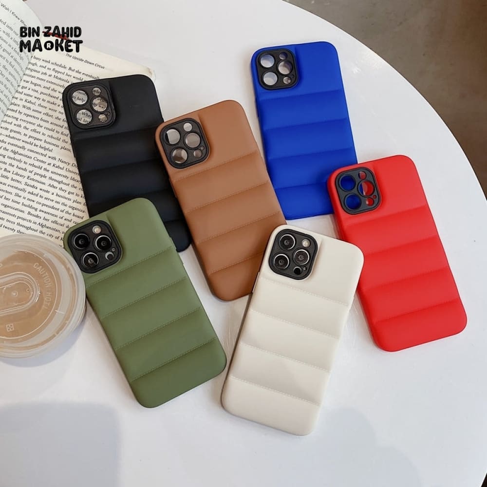 PUFFER JACKET DESIGN IPHONE CASE β STYLISH QUILTED SHOCKPROOF COVER