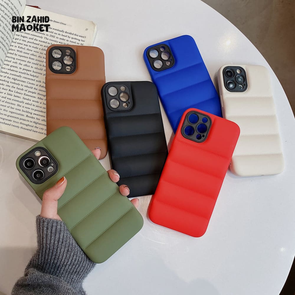 PUFFER JACKET DESIGN IPHONE CASE β STYLISH QUILTED SHOCKPROOF COVER