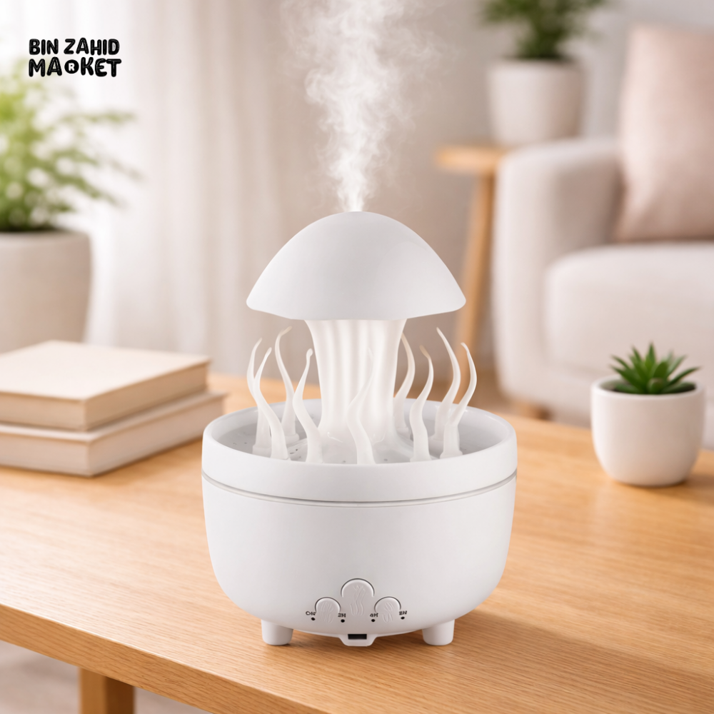 RAINDROP JELLYFISH AROMATHERAPY HUMIDIFIER WITH REMOTE CONTROL β LED MIST DIFFUSER FOR BEDROOM & OFFICE