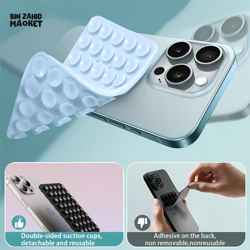 UNIVERSAL SUCTION PHONE MAT — STRONG GRIP WALL & BACK STICKER
